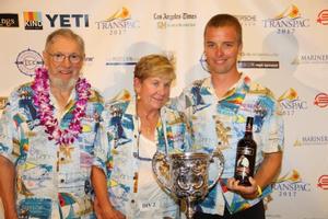 Bill and Lu Lee and remaining crew of Merlin - 2017 Transpac photo copyright  David Livingston taken at  and featuring the  class