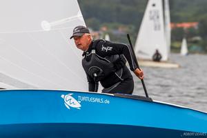 Greg Wilcox - OK Dinghy Europeans photo copyright  Robert Deaves taken at  and featuring the  class
