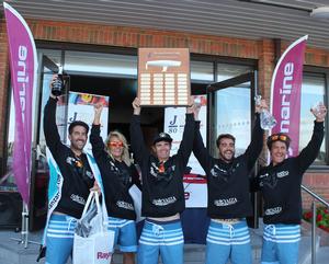 2017 J/80 World Champions - Hotel Princesa Yaiza: Rayco Tabares, Alejandro Bethencourt Fuentes, Afredo Gonzalez, Hector Gonzalez, and Laiyin Francisca Ley Torres Jorge. photo copyright  Paul Wyeth / RSrnYC taken at  and featuring the  class