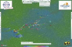  The remaining fleet's current positions in lighter winds (blue) indicates faster boats may have an advantage in the upcoming corrected time results photo copyright Transpacific Yacht Club taken at  and featuring the  class