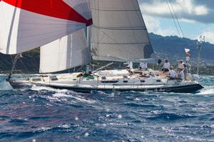 Between the Sheets finishing this morning in style - 2017 Transpac Race photo copyright Betsy Crowfoot/Ultimate Sailing taken at  and featuring the  class