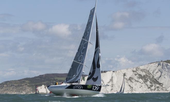 Sultanate of Oman Class40 race yacht skippered by Sidney Gavignet during the start of the 2017 Rolex Fastnet Race © Lloyd Images http://lloydimagesgallery.photoshelter.com/