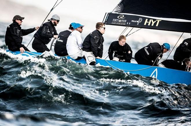 Vladimir Liubomirov at the helm of Bronenosec during the 2015 RC44 Marstrand Cup ©  Pedro Martinez / Martinez Studio / RC44