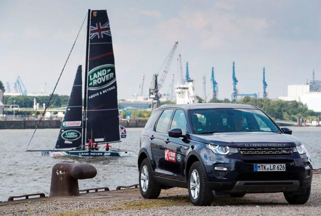Act 4, Extreme Sailing Series Hamburg 2016 - Day 4 - The iconic British 4x4 manufacturer has been a partner of the Series since 2013, with the Extreme Sailing Series providing a natural platform to showcase the Land Rover brand through its unique sponsorship opportunities. &copy; Lloyd Images http://lloydimagesgallery.photoshelter.com/