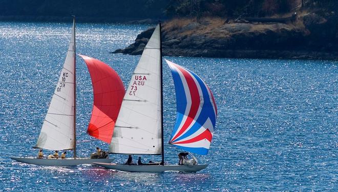 Vancouver's Stanley Park provides a picture-perfect background for two picture-perfect Six Metres © Dana E. Olsen