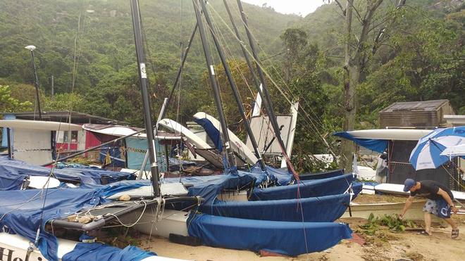 Hobie Beach, Tai Tam. The aftermath of Typhoon Hato. © Tong Shing