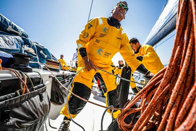 Leg Zero, training crew during the delivery to Gosport – Volvo Ocean Race ©  Jen Edney / Volvo Ocean Race