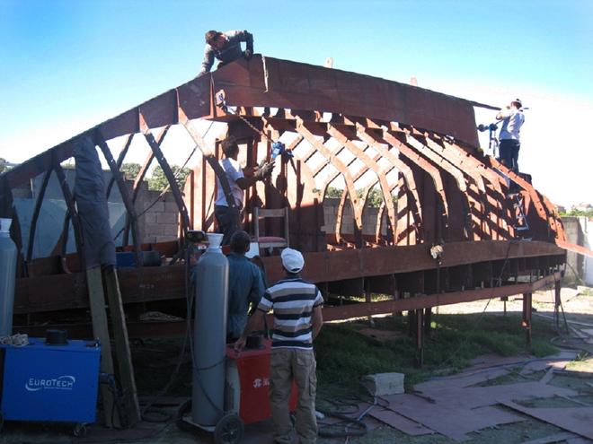 The first Joshua One-design production yacht under construction at  Asboat Yacht Builder, Turkey © Golden Glob Race