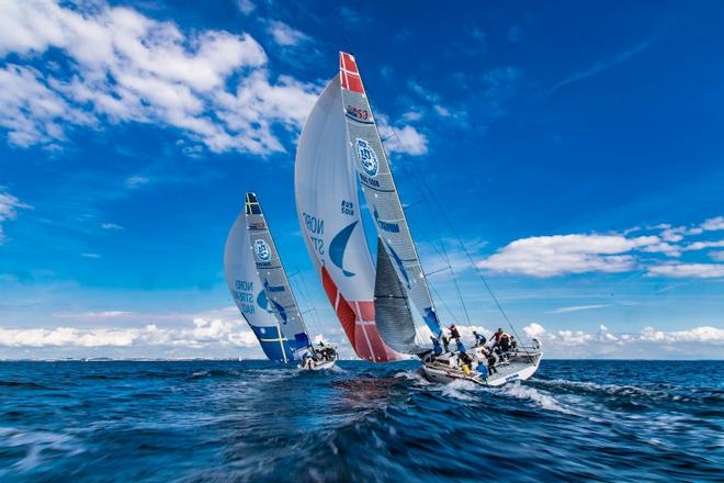 Close racing between Cape Crow Yacht Club (Team Sweden) and Frederikshavn Sejlklub (Team Denmark) – Nord Stream Race ©  Lars Wehrmann / Nord Stream Race