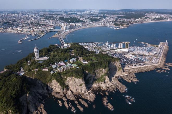 Aerial view of Enoshima Yacht Harbour – 470 Junior World Championships © Junichi Hirai/ Bulkhead magazine http://www.bulkhead.jp/