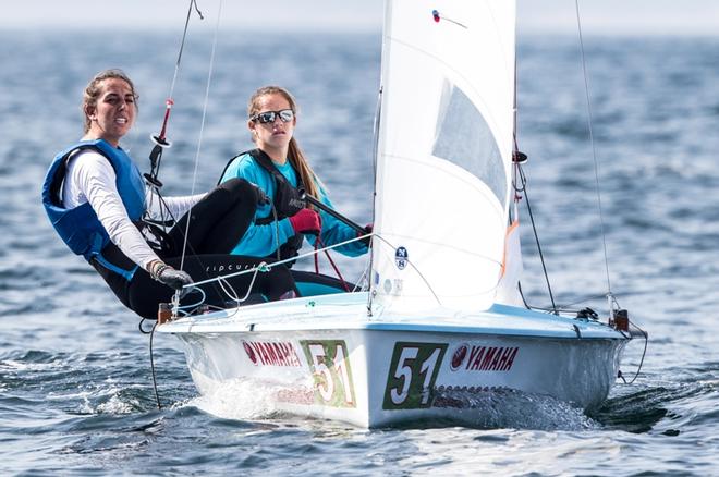 Silvia Mas Depares and Paula Barcelo Martin (ESP-18) – 470 Junior World Championships © Junichi Hirai/ Bulkhead magazine http://www.bulkhead.jp/