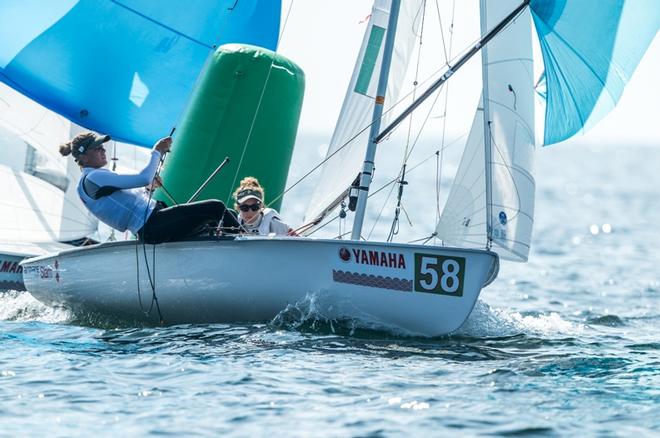 Ilaria Paternoster and Bianca Caruso (ITA-33) lead 470 Women – 470 Junior World Championships © Junichi Hirai/ Bulkhead magazine http://www.bulkhead.jp/