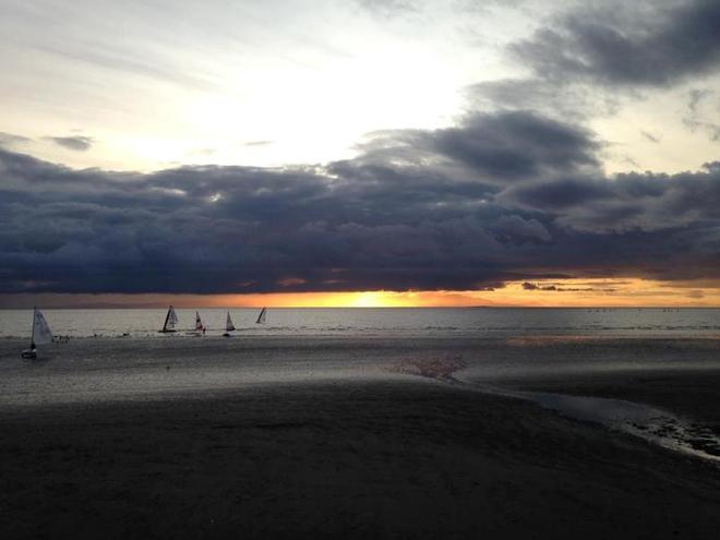 Day 1 – Prestwick sunset – Volvo Noble Marine RS300 National Championship ©  Steve Bolland