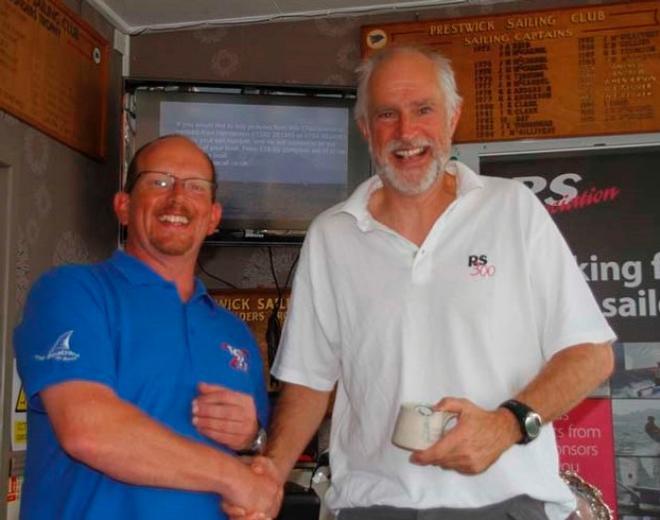 Eighth place, Fidelis Trophy and Event Organiser Neil Beveridge – Volvo Noble Marine RS300 National Championship ©  Alan Henderson