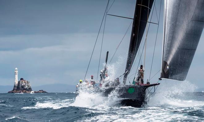 Jens Kellinghusen's Ker 56 Varuna heads for Plymouth after rounding the Fastnet Rock – Rolex Fastnet Race © Quinag