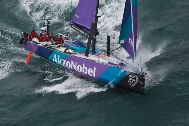 Team AkzoNobel trialling on August 2, 2017 ahead of the Volvo Ocean Race ©  Ainhoa Sanchez/Volvo Ocean Race