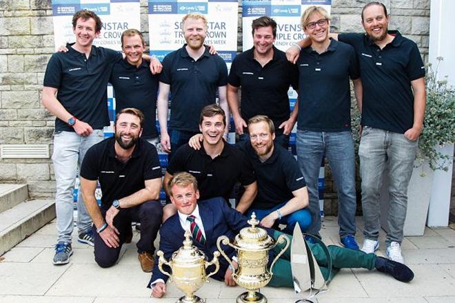 Lady Mariposa and their three trophies  - Lendy Cowes Week 2017 ©  Paul Wyeth