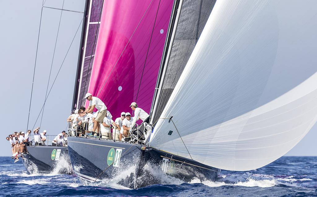 Owner/Driver Hap Fauth steering Bella Mente to a win in the 2016 Rolex Maxi 72 World Championship. ©  Rolex / Carlo Borlenghi http://www.carloborlenghi.net