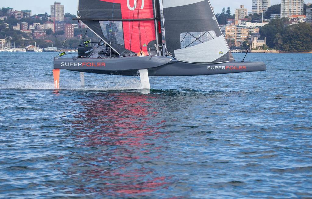 The rocker and volume just aft of the logo on the bow shows how much thought went into the whole process... - SuperFoiler photo copyright  John Curnow taken at  and featuring the  class