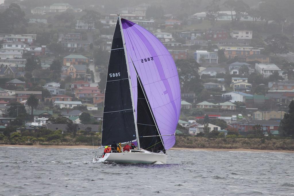 Twitch won the final race today to take the Division 2 pointscore. - BYC Hobart Jaguar Winter Series 2017 photo copyright Peter Watson taken at  and featuring the  class