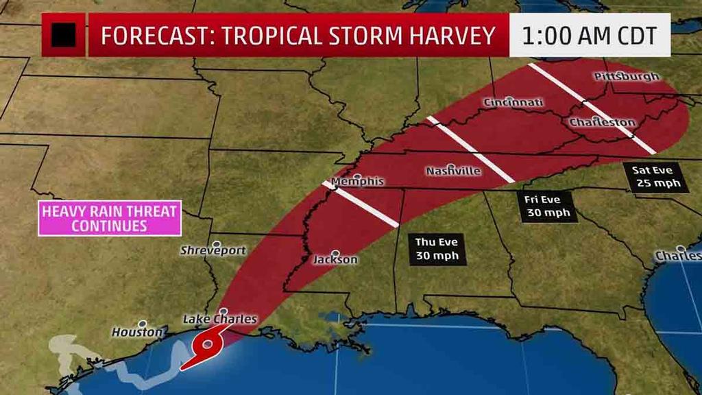 Projected Path - The projected path shows the expected track of the circulation center. Note that impacts such as heavy rain and storm surge can extend beyond this forecast path. © The Weather Channel