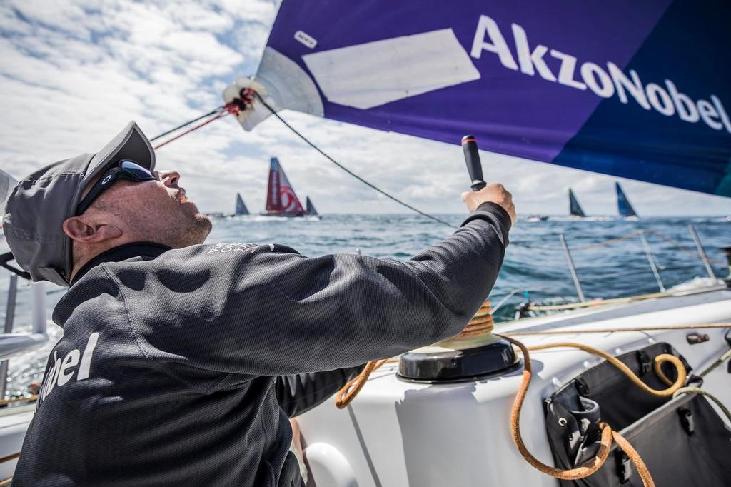 Leg Zero, St. Malo - Lisbon – On board AkzoNobel – Volvo Ocean Race photo copyright  Konrad Frost / Volvo Ocean Race taken at  and featuring the  class