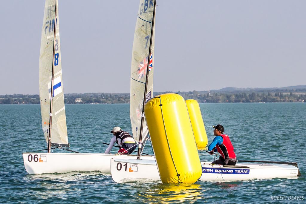 Close finish to Race 5 - 2017 U23 Finn World Championship ©  Robert Deaves