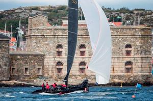 Katusha racing to the finish line in Marstrand 2015 photo copyright  Pedro Martinez / Martinez Studio / RC44 taken at  and featuring the  class