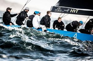 Vladimir Liubomirov at the helm of Bronenosec during the 2015 RC44 Marstrand Cup photo copyright  Pedro Martinez / Martinez Studio / RC44 taken at  and featuring the  class