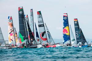 Act 4, Extreme Sailing Series Barcelona – Day 3 – The Flying Phantom Series returns for the third round. Austrian-flagged Red Bull Sailing Team has taken two wins from two events so far, seeing it sit firmly at the top of the scoreboard photo copyright Lloyd Images http://lloydimagesgallery.photoshelter.com/ taken at  and featuring the  class