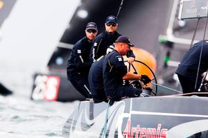 Swedish Olympian Freddy Lööf call tactics for Gustaf Lidvall on Artemis Racing Youth – RC44 Marstrand World Championship photo copyright  Pedro Martinez / Martinez Studio / RC44 taken at  and featuring the  class