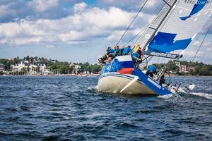 Lord of the Sail – Europe (Team Russia) hit top speeds last night but found manoeuvring tough – Nord Stream Race photo copyright  Lars Wehrmann / Nord Stream Race taken at  and featuring the  class