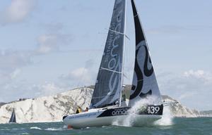 Sultanate of Oman Class40 race yacht skippered by Sidney Gavignet during the start of the 2017 Rolex Fastnet Race photo copyright Lloyd Images http://lloydimagesgallery.photoshelter.com/ taken at  and featuring the  class