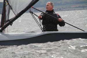 Second placed Dave Acres sailing off the boom ie holding the falls – Volvo Noble Marine RS300 National Championship photo copyright  Alan Henderson taken at  and featuring the  class