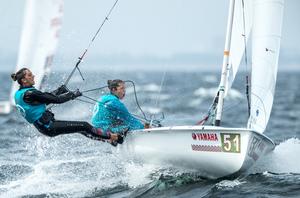 Day 2 – Silvia Mas Depares and Paula Barcelo Martin (ESP-18) – 470 Junior World Championships photo copyright Junichi Hirai/ Bulkhead magazine http://www.bulkhead.jp/ taken at  and featuring the  class