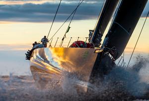 Nikata cuts through the waves on her approach to the Fastnet Rock – Rolex Fastnet Race photo copyright Quinag taken at  and featuring the  class