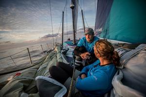 Leg Zero, Saint Malo to Lisbon, on board team AkzoNobel – Volvo Ocean Race photo copyright  Konrad Frost / Volvo Ocean Race taken at  and featuring the  class