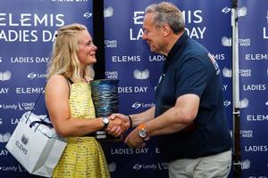 Ladies Day Trophy Winner Annabel Vose with Frans Dingerdis, Owner/Managing Director of TNG Swiss Watches photo copyright Cowes Week Limited taken at  and featuring the  class