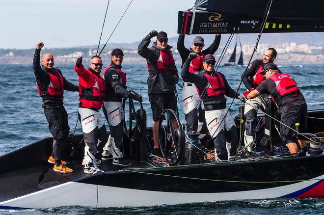 Alexander Novoselov, Ed Baird and the victorious crew of Katusha, scored their second event victory of RC44 today - 2017 RC44 Championship ©  Pedro Martinez / Martinez Studio / RC44