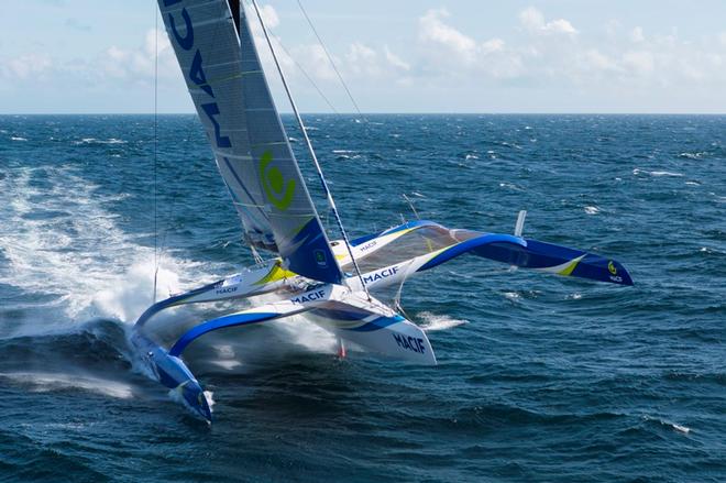 François Gabart and the MACIF trimaran in Brest ©  Jean-Marie Liot / DPPI / Macif