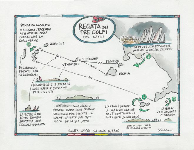 Map – Regata dei Tre Golf © International Maxi Association http://www.internationalmaxiassociation.com