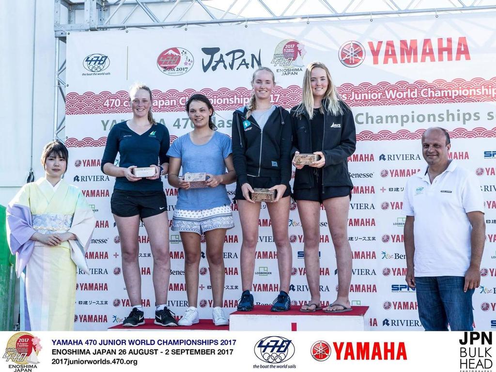 U-20 medalists - 470 Junior Worlds, Enoshima, Japan September 2017 © Junichi Hirai/ Bulkhead magazine http://www.bulkhead.jp/