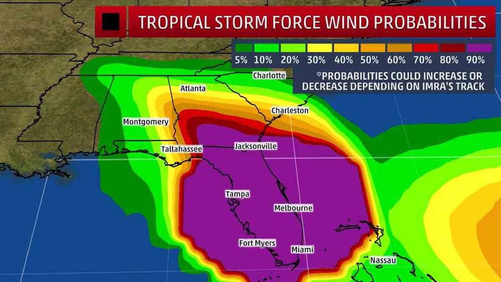 Probability Of Tropical Storm Force Winds Source National Hurricane 