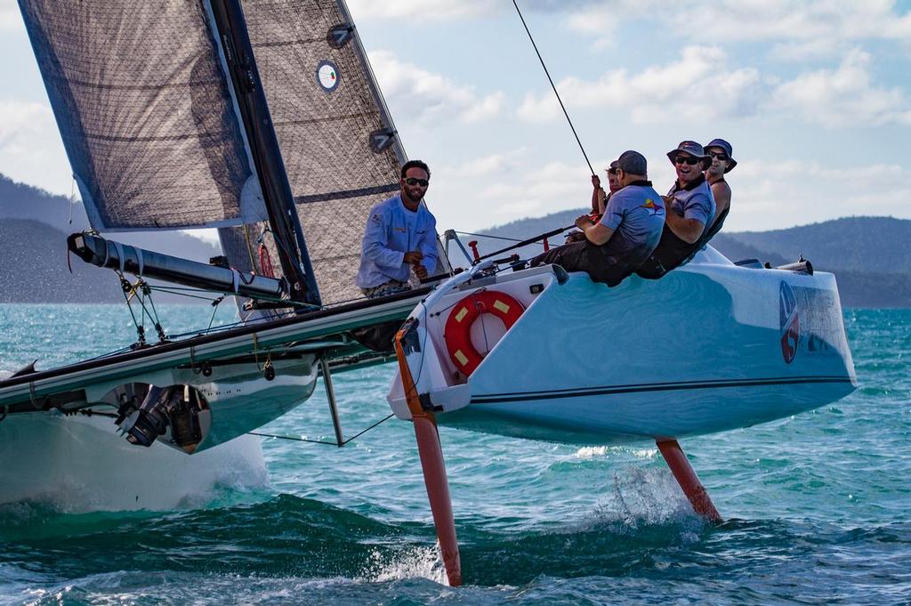 Airlie Beach stars on Ullman Sails at full tilt - Australian Multihull Championships © Peter Hackett