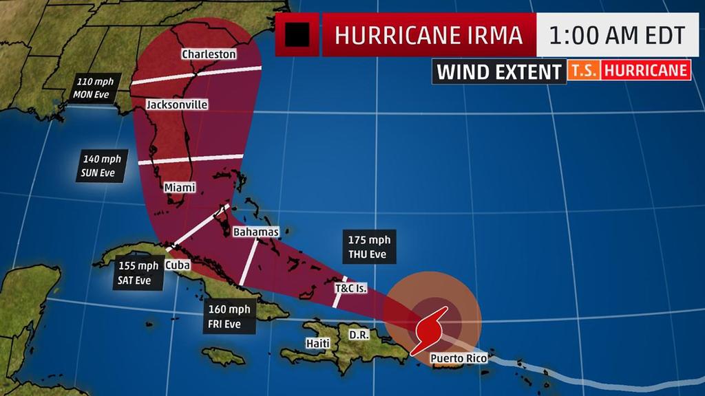 Projected Path - The red-shaded area denotes the potential path of the center of the tropical cyclone. Note that impacts (particularly heavy rain, high surf, coastal flooding) with any tropical cyclone may spread beyond its forecast path. © The Weather Channel