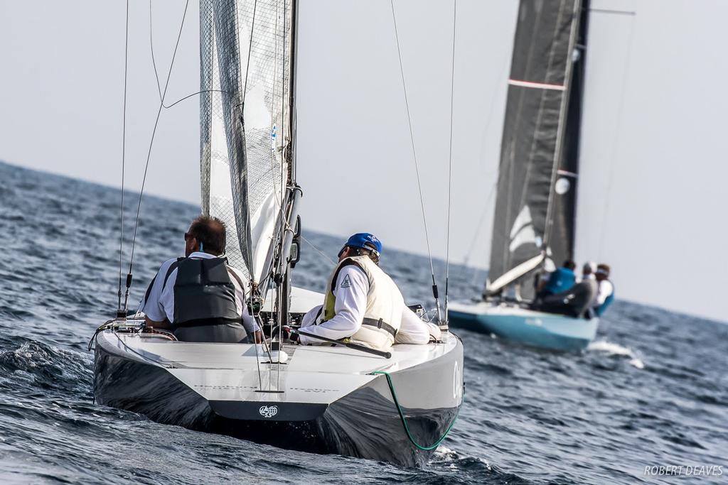 Oro Nero chases New Moon - 2017 Régates Royales Cannes Trophée Panerai ©  Robert Deaves