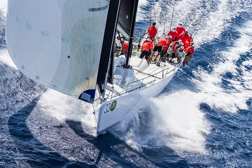 Bryon Ehrhart’s Reichel Pugh 63 Lucky in the Mini Maxi Racer class.  - Day 3 - Maxi Yacht Rolex Cup 2017 ©  Rolex / Carlo Borlenghi http://www.carloborlenghi.net