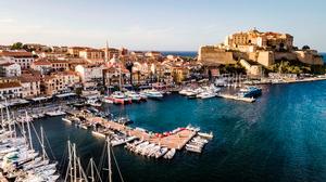 The GC32 Racing Tour dock and citadel at Calvi photo copyright Jesus Renedo / GC32 Racing Tour taken at  and featuring the  class