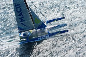 François Gabart aboard the MACIF trimaran photo copyright  Jean-Marie Liot / DPPI / Macif taken at  and featuring the  class