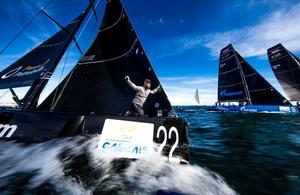 Peninsula Petroleums bowman Miguel Jauregui counting the team into the start RC44 Cascais Cup 2016 photo copyright  Pedro Martinez / Martinez Studio / RC44 taken at  and featuring the  class
